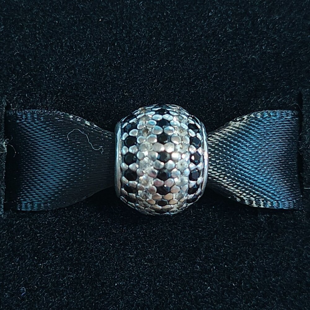 Authentic Retired Nautical Pave Lights Bead with Black Zirconia - 791172NCK